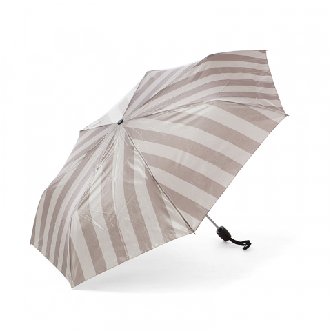 Дамски чадър сиво с бежаво райе - Pierre Cardin