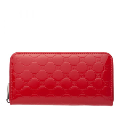 Дамско червено щамповано портмоне с цип Pierre Cardin