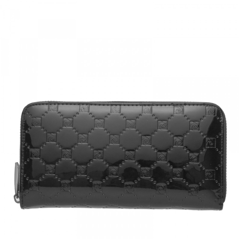 Дамско черно щамповано портмоне с цип Pierre Cardin