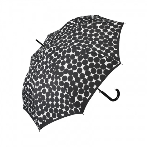 Дамски чадър с черни кръгове