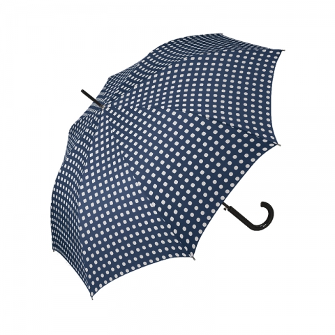 Дамски тъмносин чадър с бели точки