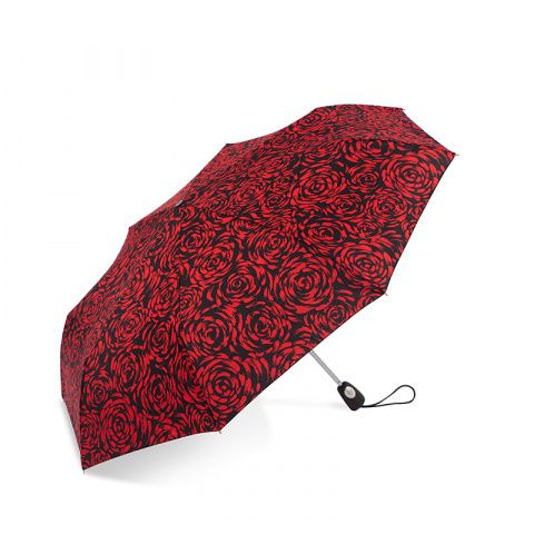 Дамски чадър с червени рози