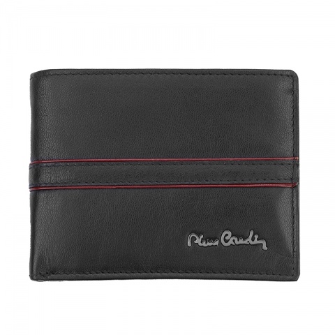 Мъжки черен портфейл с червена линия Pierre Cardin, PCL02083