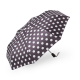 Дамски черен чадър с бели точки
