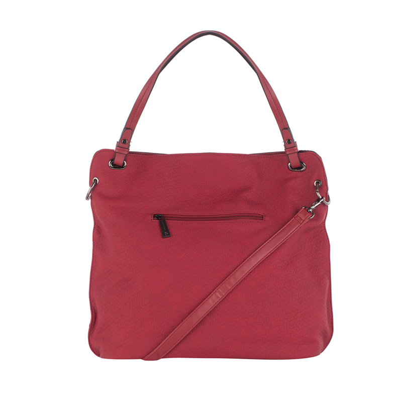 Дамска чанта цвят вишна от еко кожа Pierre Cardin