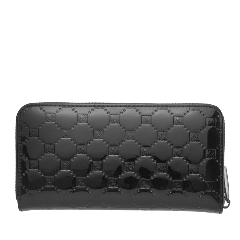 Дамско черно щамповано портмоне с цип Pierre Cardin