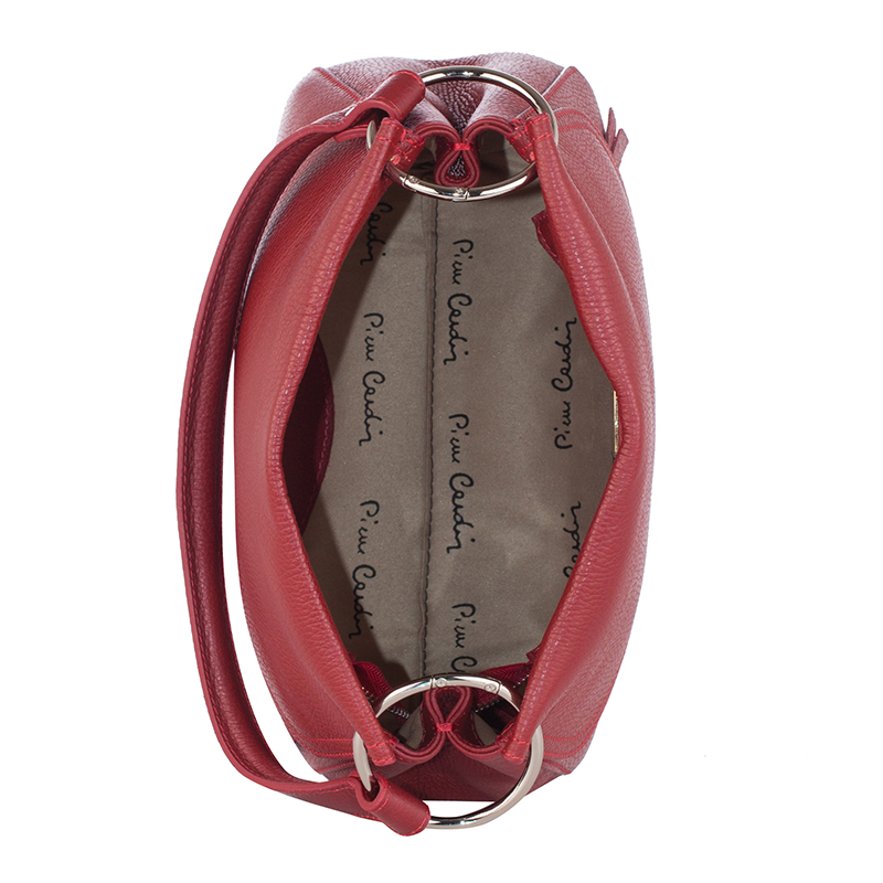 Стилна малка чанта цвят бордо Pierre Cardin