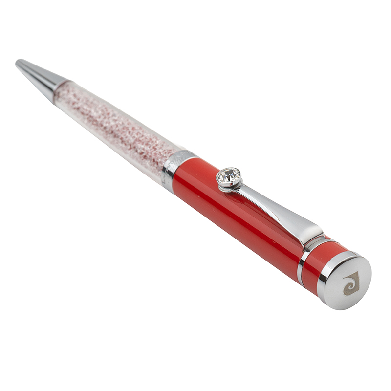 Химикалка Pierre Cardin колекция Crystal, червено и сребърно, PCT15