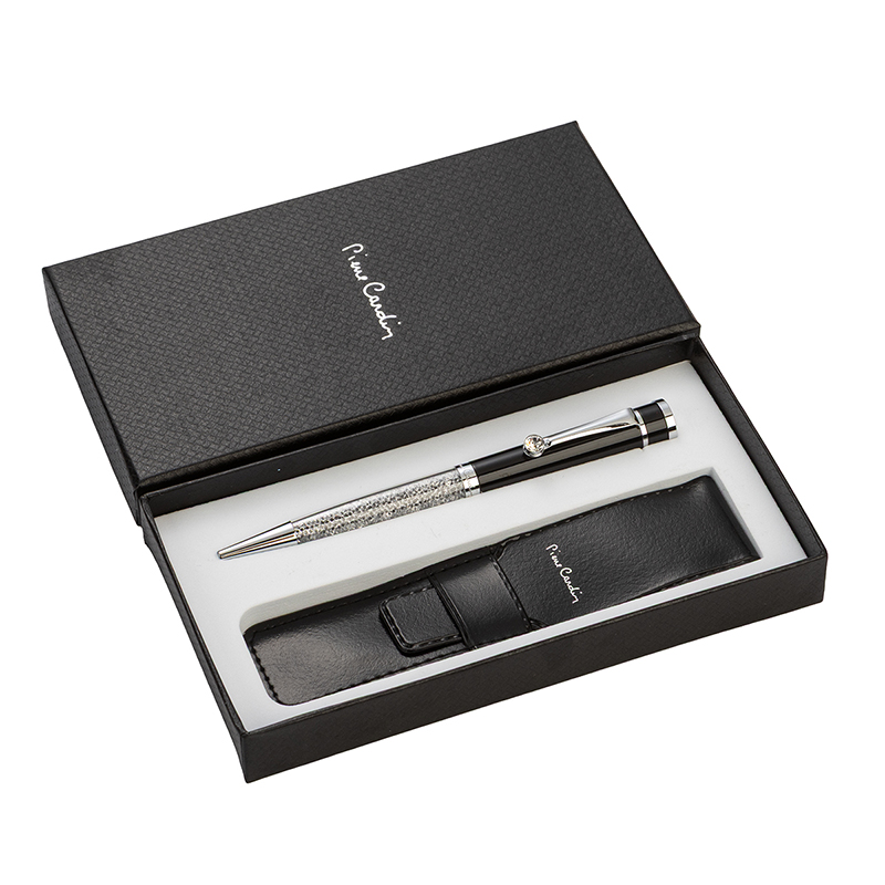 Химикалка Pierre Cardin колекция Crystal, черно и сребърно, PCT16