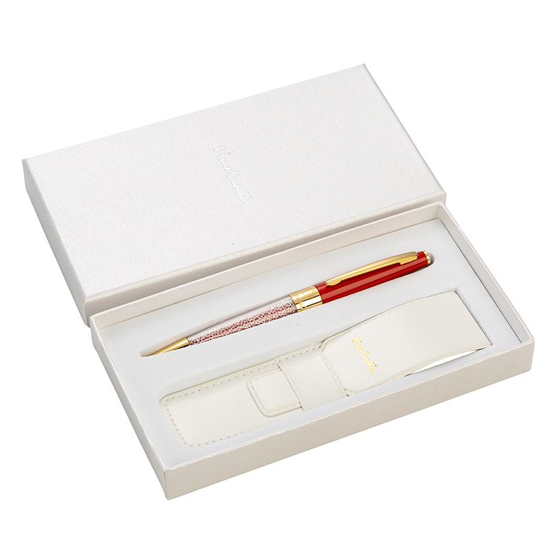 Химикалка Pierre Cardin колекция Crystal, червено и златно, PCT19